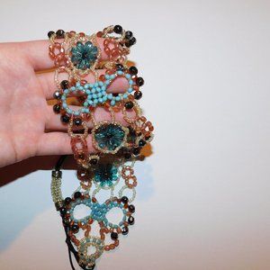 Multi color beaded headband